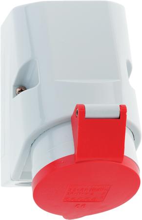 Bals Cee Wandsteckdoseh6 400V 16A 4-Polig Rotbreite Höhe 83X126 Mm, Oben M25 Unten M25, Quick Connect Ip44, Polyamid