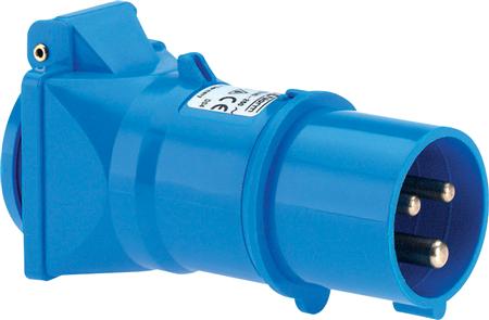 Bals Cee-Adapter / Übergang Han: Cee 6H 16A 3 Pol 230V Hun: Dansk 16A 2 Pol+Jord 230V.
