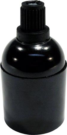 Fatning E27 med aflastning sort