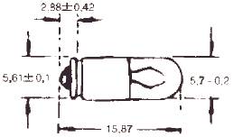 Zwerg-Glühlampe Mg5,7 28V 6X15mm 40Ma