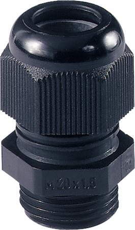 JACOB Forskruning Perfect M12x1,5 kabel Ø 3-6 mm  IP68, UL polyamid, sort RAL 9005