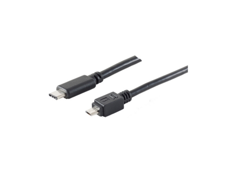 S/CONN 77145-1.8, 1,8 m, USB C, Micro-USB B, USB 2.0, 0,48 Gbit/sek., Sort