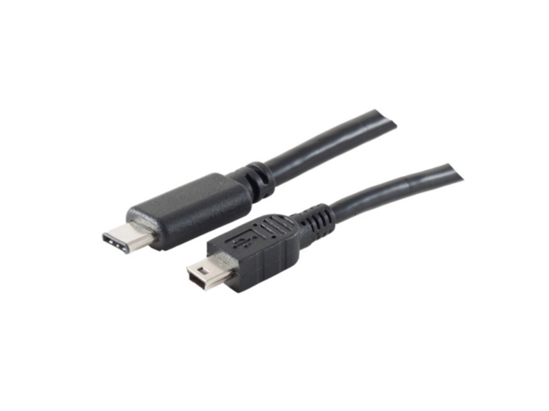 S-Conn 77144-1.0, 1 M, Usb C, Mini-Usb B, Usb 2.0, 480 Mbit/S, Schwarz