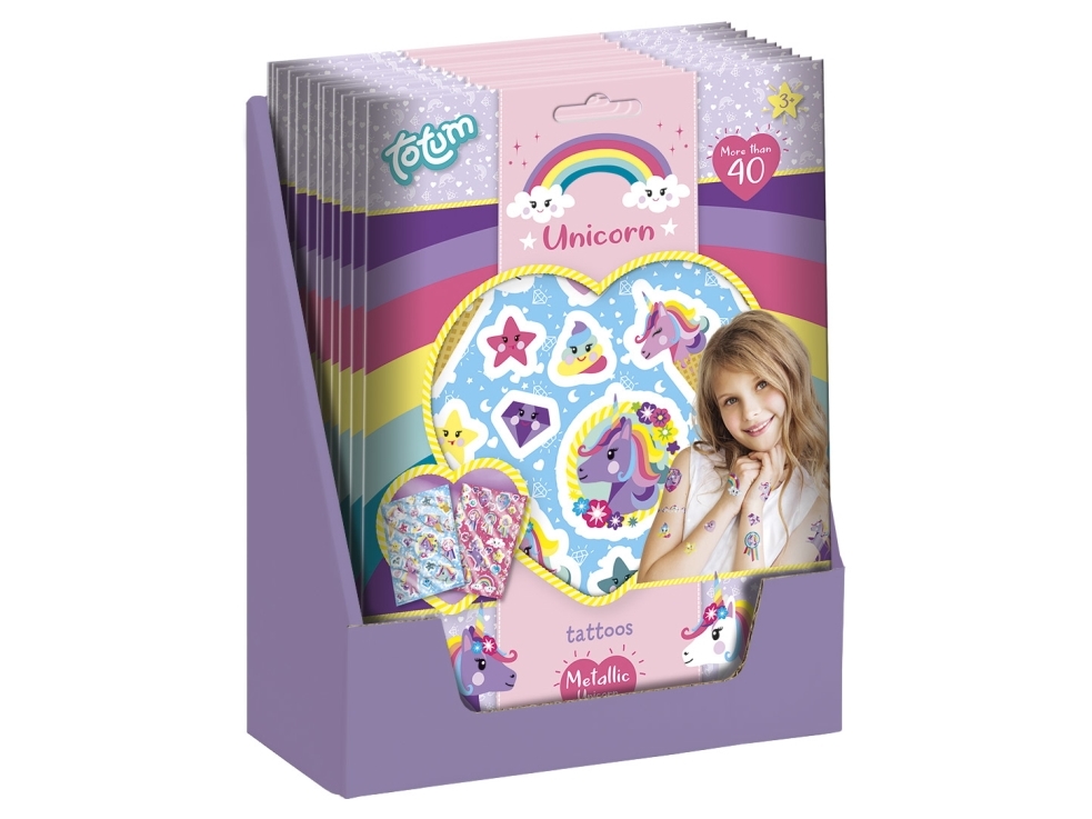 Totum Unicorn Metallic Tattoos, 3 År, Flerfarvet
