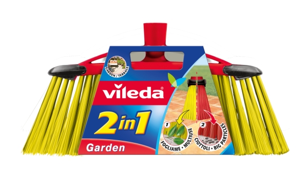 Vileda 112091, Utomhus, Svart, Röd, Gul, Mjuk/hård borst, Polyetentereftalat (PET), 1 styck, 380 mm | Trädgården - Trädgårdsredskap - Borstar & Kvastar | GameStuff