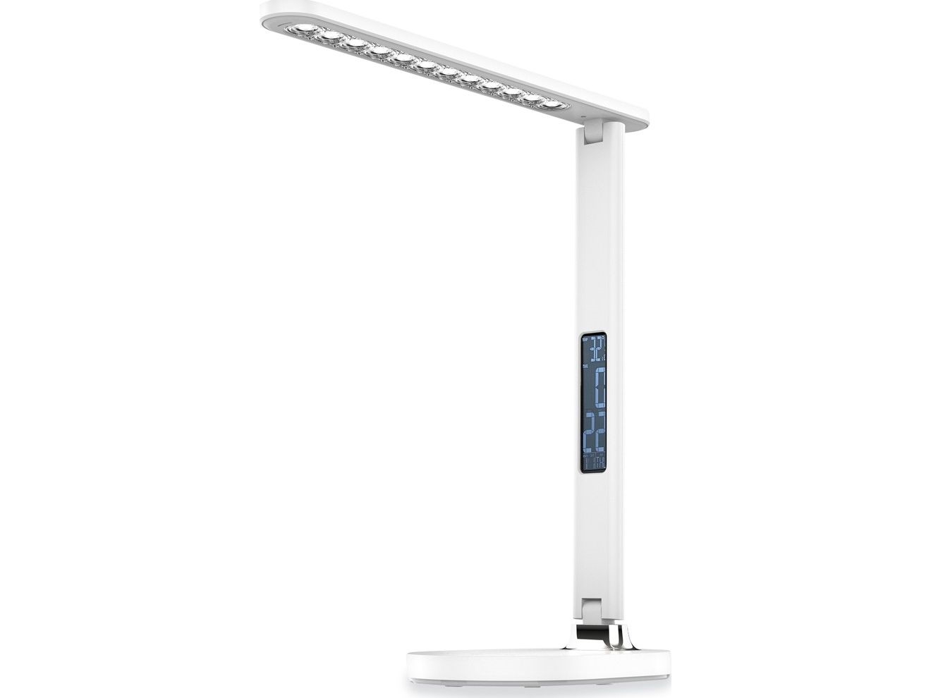 Platinet Bordlampe Med Vekkerklokke (Med Slumrefunksjon) / Kalender Hvit, Led 4000K, 700Lm