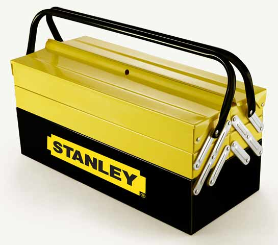 Stanley Werkzeugkasten Metall Cantilever, Metall, Schwarz, Gelb