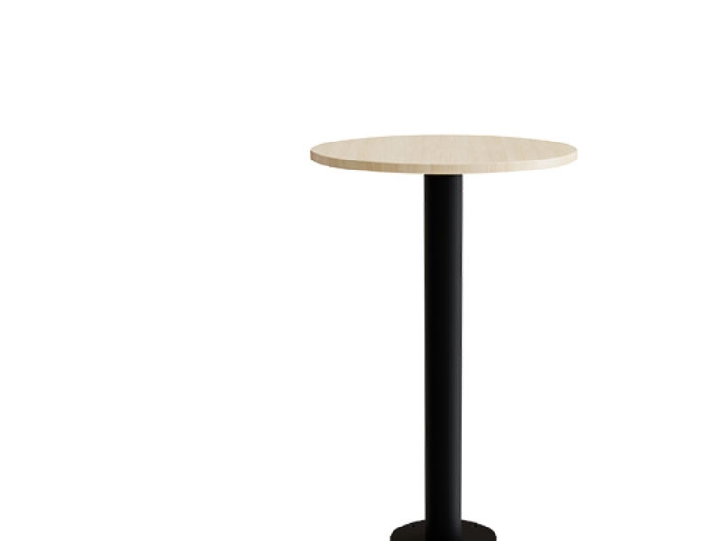 Bord Cirkum, Ø700mm, højde 1100 mm, massiv birk med alugråt stel