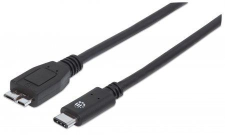Manhattan 353397, 1 M, Usb C, Micro-Usb B, Usb 3.2 Gen 2 (3.1 Gen 2), 10 Gbit/Sek., Sort