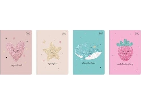 Notebook A5/32K check glitter (10 stk.)