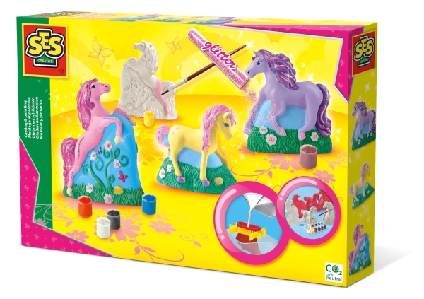 SES Creative Valu- ja maalaushevoset, Valu- ja maalaussetti lapsille, 5 vuotta, monivärinen