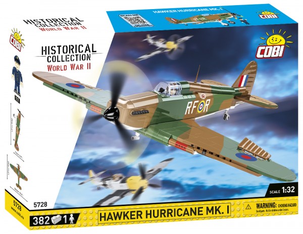 Cobi 5728 Historisk Samling Wwii Britisk Hawker Hurricane Mk.I Jagerfly, 382 Klodser