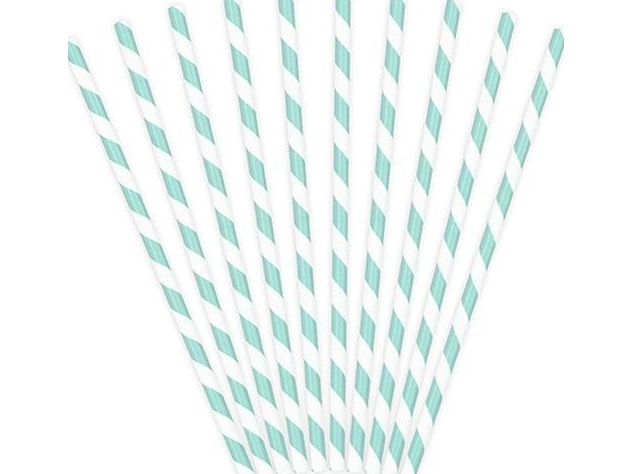 Papir Sugerør Sky Blue Striber