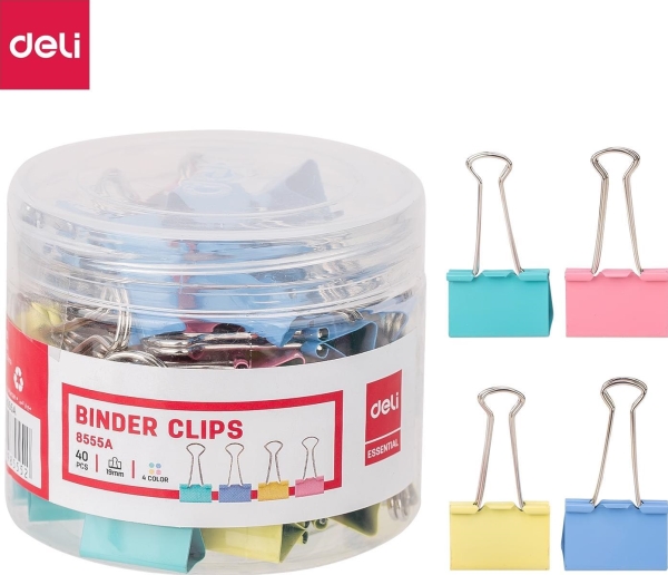 Deli Clip For Act 19Mm Deli 8555A Mix Of Colors Pack Of 40 Pieces