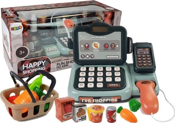 LEANToys Cash register shop kit with microphone, sound terminal