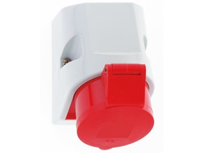 BALS CEE VägguttagH6 400V 16A 5 polig rödbred höjd 75x100 mm, topp M20 botten M20 Quick Connect®IP44, polyamid | EL Artiklar - Cee & multipolär - Cee material | GameStuff