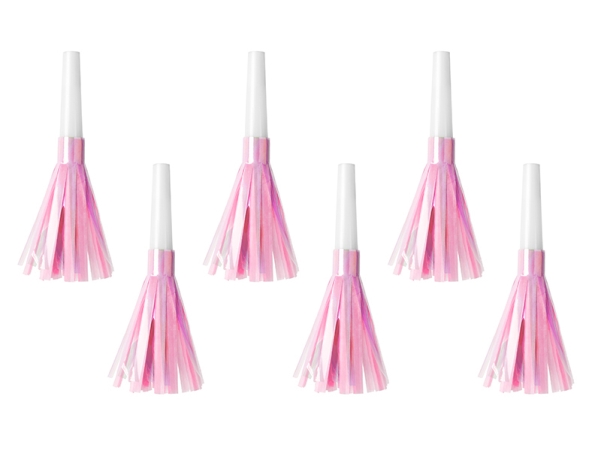 PartyDeco HOR1-081J, Partytuta, Rosa, Vit, 6 styck, Födelsedag, 125 mm, 140 mm | N - A | GameStuff