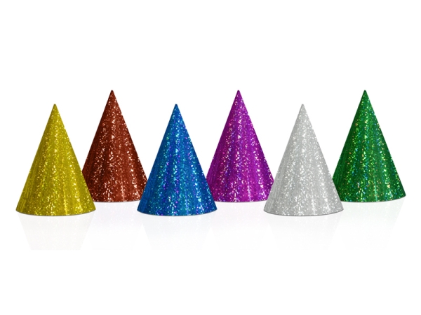 Partydeco Czap20 Partyhat Blå Brun Grøn Violet Hvid Gul Fødselsdag 160 Stk