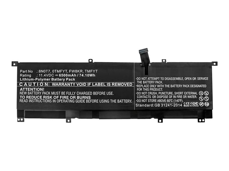 Coreparts - Akkus Für Computer - Litiumion - 6500 Mah - 74 Wh - Sortiert - Für Dell Precision 5530 2-In-1 Xps 15 9575 2-In-1