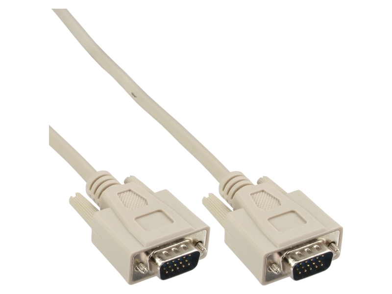 Inline 17712E, 10 M, Vga (D-Sub), Vga (D-Sub), Beige, Guld, Hanstik/Hanstik
