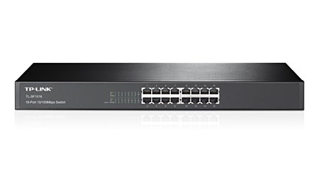 Tp-Link Tl-Sf1016, Unmanaged, Fast Ethernet (10/100), Rack-Einbau, 1U