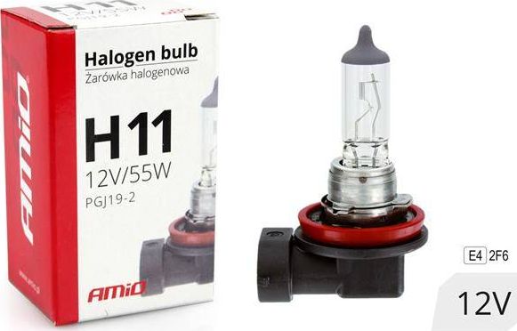 Amio H11 Halogenpære 12V 55W Uv-Filter (E4)
