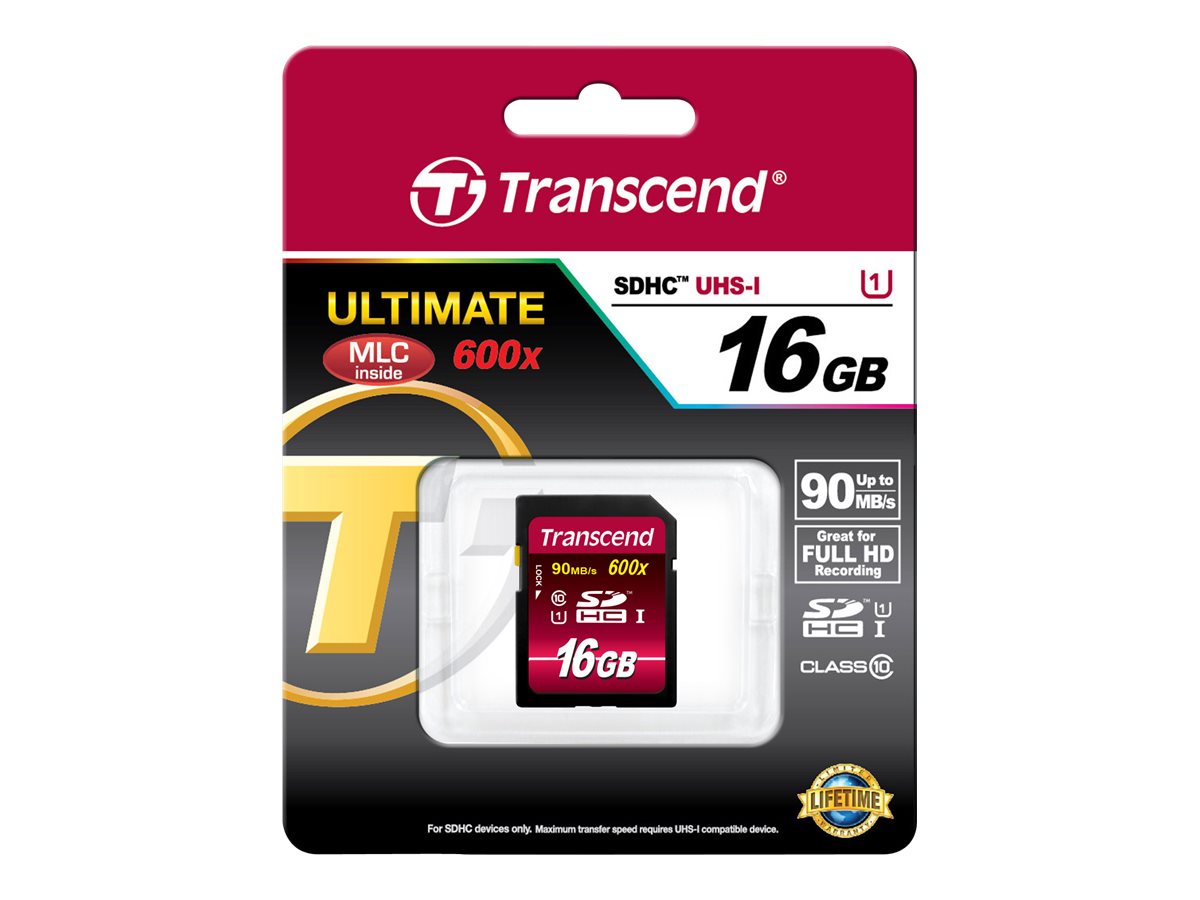 Transcend - Flashhukommelseskort - 16 Gb - Class 10 - Sdhc Uhs-I