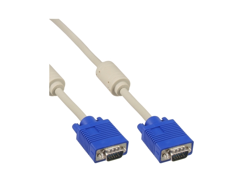 Inline S-Vga Kabel, 15Pol Hd Stecker / Stecker, Beige, 5M, 5 M, Beige, Gold, 495 G, 2500 Cm³, 200 Mm
