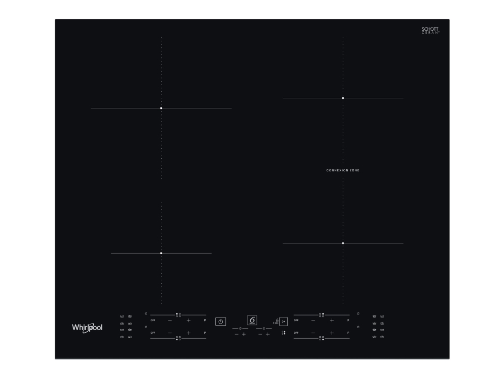Whirlpool Wb B3960 Bf - Induktions Kogeplade - 4 Plader - Niche - Bredde: 56 Cm - Dybde: 48 Cm - Sort