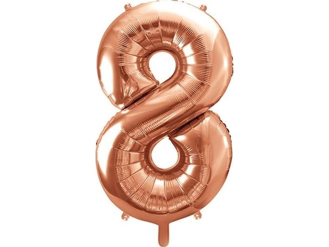 Party Deko Folienballon Ziffer "8", 86Cm, Rose Gold Universal