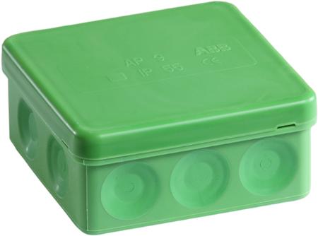 Abb Abzweigdose Ap9 2.5 Mit 10 Membranen Hxbxd: 39X85x85 Mm Ip65 Halogenfrei Grün