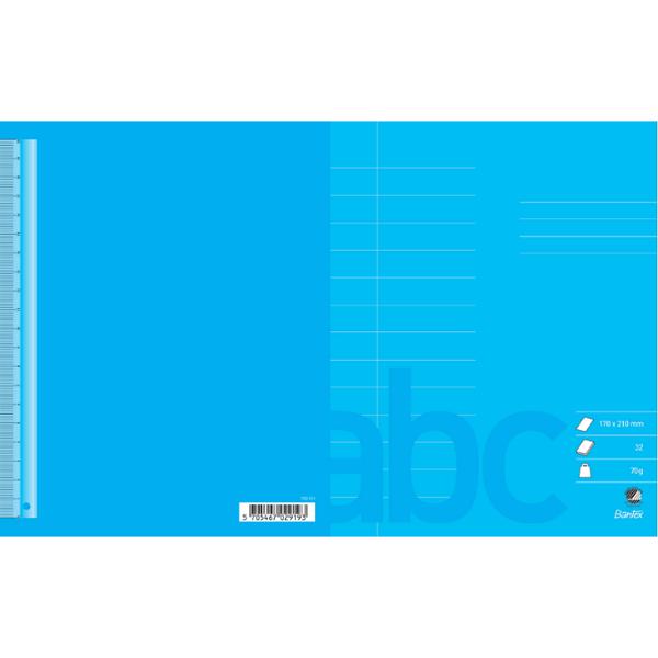 Schreibheft Bantex, 17 X 21 Cm, 13 Zeilen (14,5 Mm), Blau, 20 Stück.