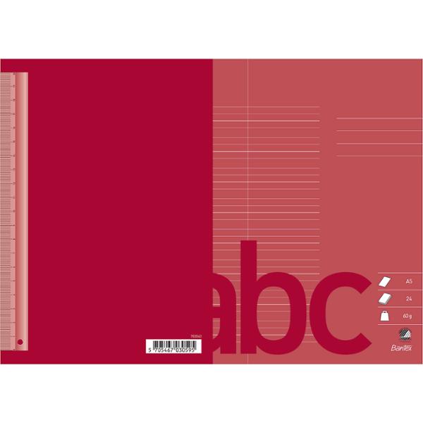 BANTEX SKOLEHÆFTE A5 32 LINJER, VARM RØD | Skrivredskap - Skrivtillbehör - Övriga | GameStuff