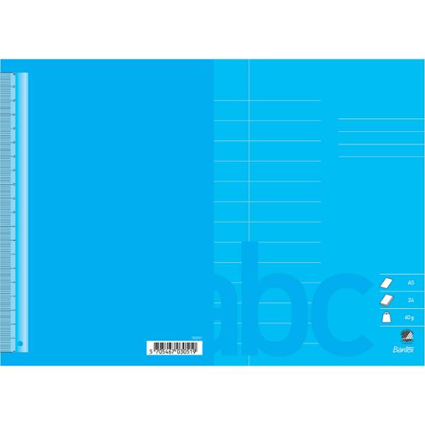 Schreibheft Bantex, A5, 13 Linien (14,5 Mm), Blau, 25 Stk.