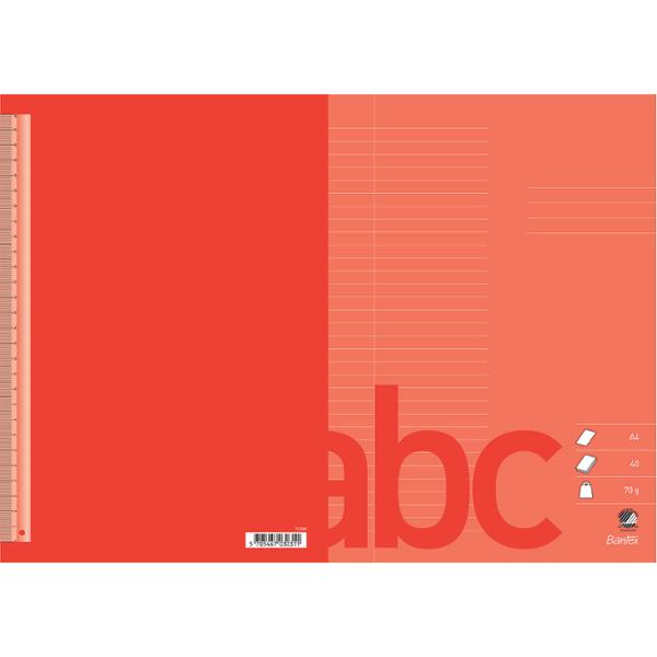 Schreibheft Bantex, A4, 32 Zeilen (8,5 Mm), Schwerer Einband, Rot, 10 Stück.