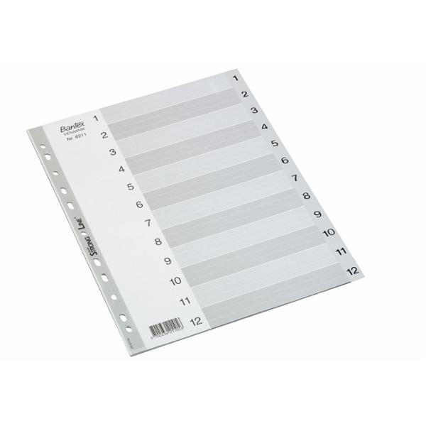 Register Bantex Strong-Line A4 Grå 1-12
