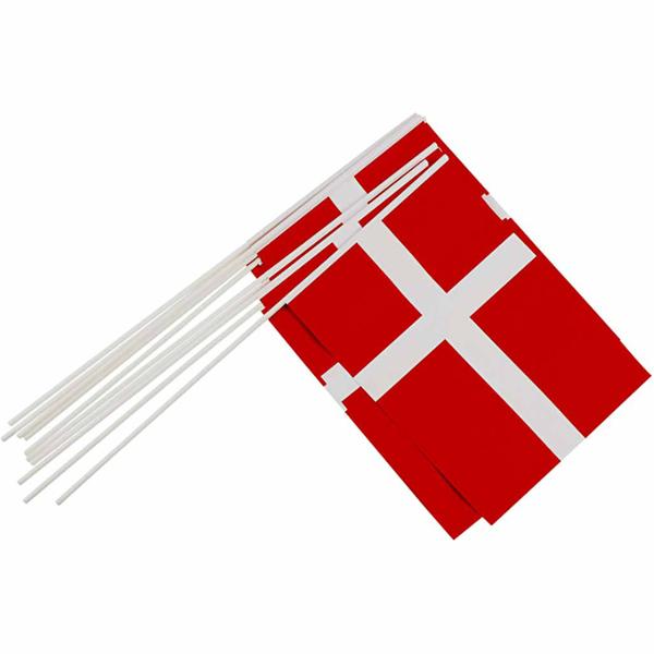 Flagga papper på pind 20x25 cm - (10 stk.) | Skola & Hobby - Festdekorera - Ballonger | GameStuff