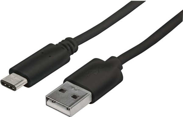 Manhattan 353298, 1 M, Usb C, Usb A, Usb 2.0, Hanstik/Hanstik, Sort