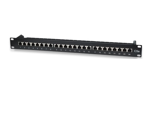 Intellinet 24-Port Cat5e Patchpanel, Geschirmt, Ftp, 19", 1 He, Klemmleisten Mit 90 Grad Abgewinkelten Kabeleinführungen, Ieee 802.3, Ieee 802.3Ab, I
