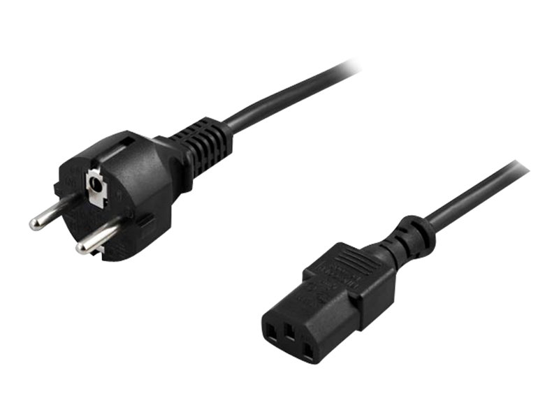 Deltaco Del-111M - Strømkabel - Strom Cee 7/7 (Han) Lige Til Strom Iec 60320 C13 Lige - Ac 250 V - 10 A - 5 M - Sort