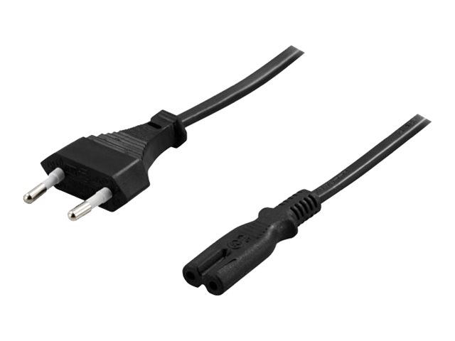 Deltaco Del-109Am - Strømkabel - Eurostecker (Han) Lige Til Power Iec 60320 C7 Lige - Ac 250 V - 2.5 A - 3 M - Sort