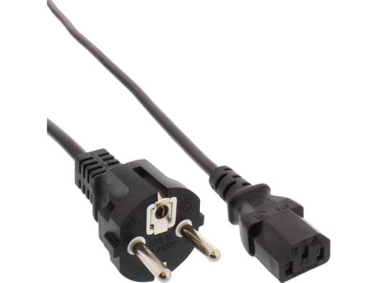 Inline Netzkabel, Schutzkontakt Gerade Auf Kaltgerätestecker C13, 3M, Schwarz, 3 M, C13-Koppler