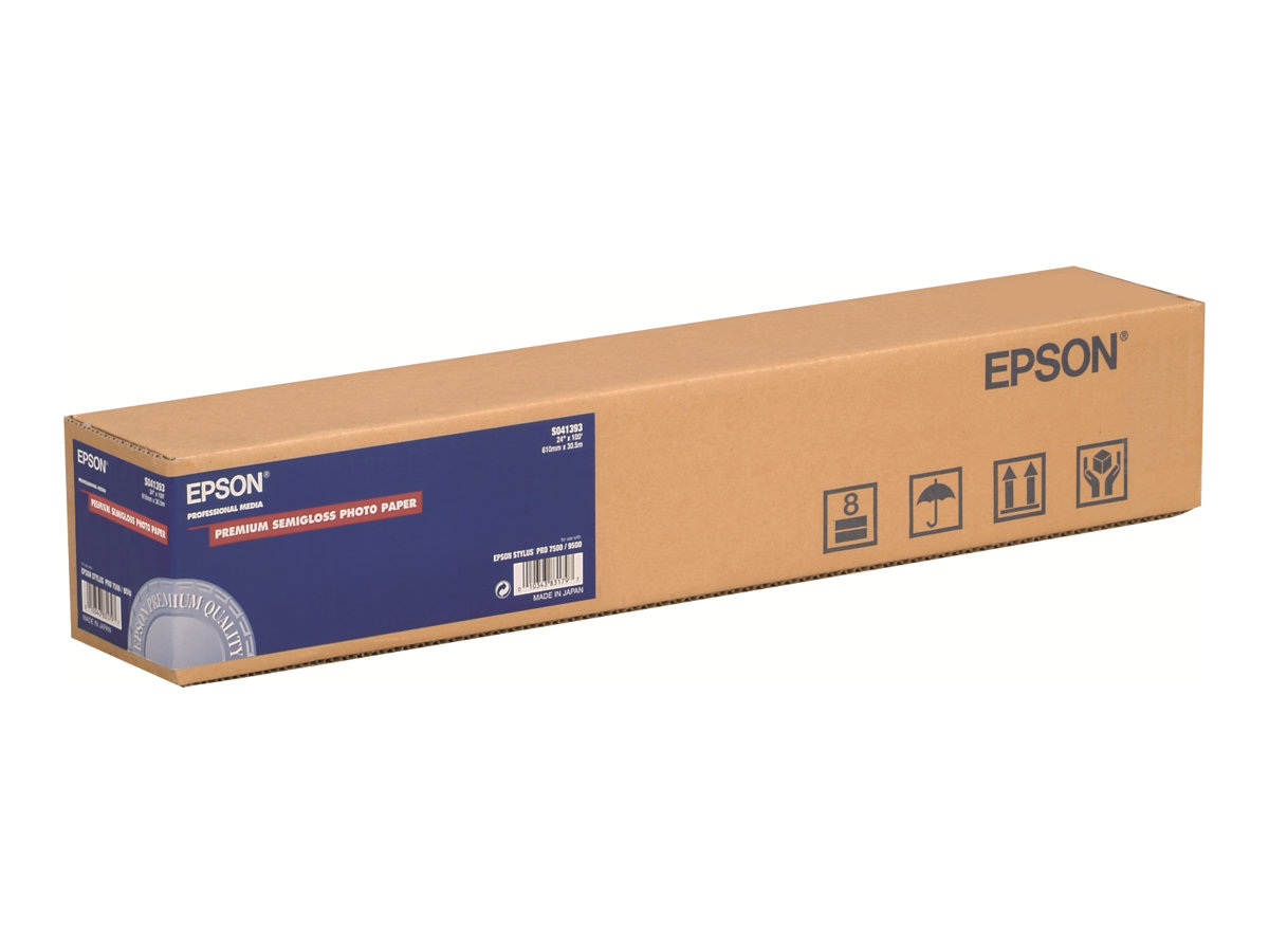 Epson Premium Semigloss Photo Paper - Semi-skinnende - Rulle (61 cm x 30,5 m) - 165 g/m² - 1 rulle(r) fotopapir - for SureColor SC-P10000, P20000, P7500, P9500, T2100, T3100, T3400, T3405, T5100, T5400, T5405