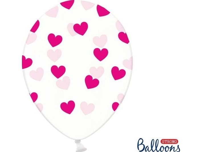 Party Deco Stærke Balloner, Fuchsia-Hjerter, 30 Cm, 6 Stk. Universal