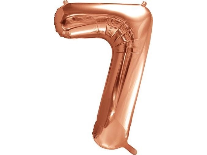 Party Deko Folienballon Nummer "7", 86Cm, Rose Gold Universal