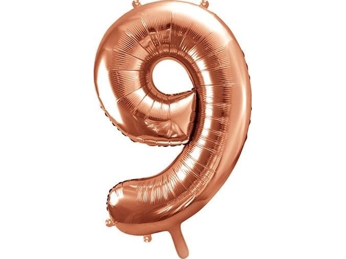 Party Deko Folienballon Ziffer "9", 86Cm, Rose Gold Universal