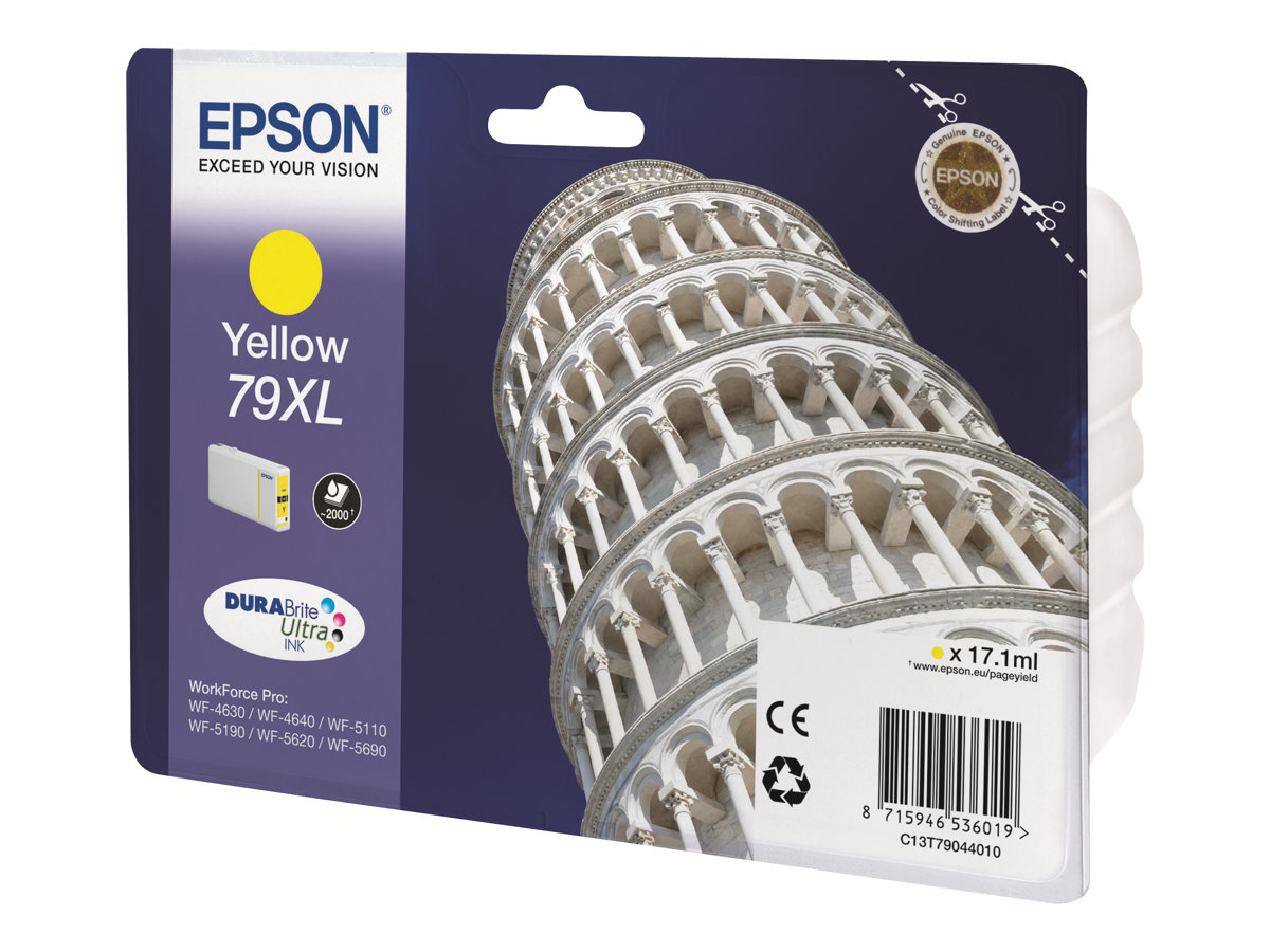 Epson 79XL - 17.1 ml - XL - gul - original - bläckpatron - för WorkForce Pro WF-4630DWF, WF-4640DTWF, WF-5110DW, WF-5190DW, WF-5620DWF, WF-5690DWF | Skrivare - Bläck, toner & förbrukningsvaror - Bläck | GameStuff