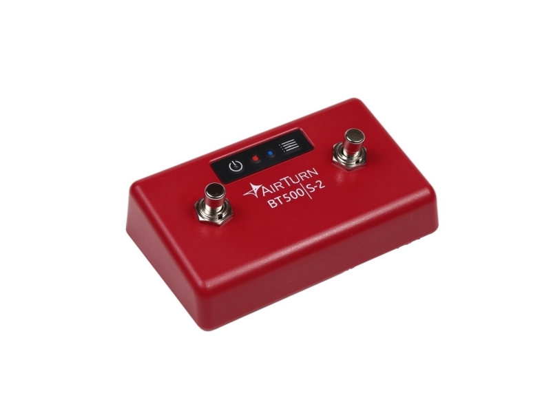 AIRTURN BT500S-2 trådløs fodkontakt-controller med 2 switches, Bluetooth 5.0 - rød