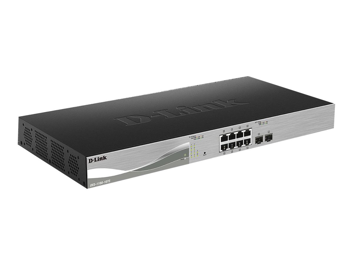 D-Link DXS 1100-10TS - Switch - smart - 8 x 10GBase-T + 2 x 10 Gigabit SFP+ - monterbar på stativ