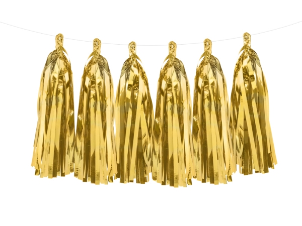 Partydeco Tg1-019M-Karton, Garland, Gold, 1,5 M, 50 Stück(E)